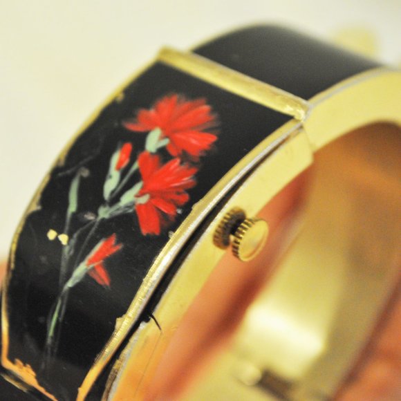 VTG Hidden Secret SWISS Watch Handpainted Bracelet - Picture 5 of 12
